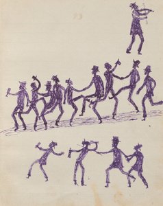クワットクワットの人々-（酔っぱらいのリベラーズ）スケッチブック、主に先住民と白人の活動 作： Tommy McRae